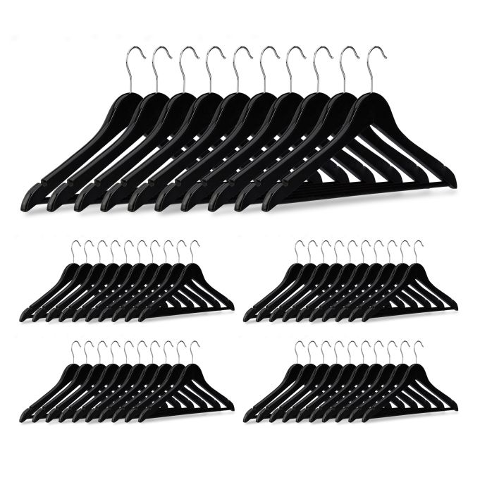 4098_1.jpg Set od 45 drvenih vješalica za odjeću, 23.5 x 45 x 1 cm - Image 1