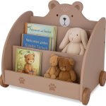Dječja polica za knjige s temom medvjeda, 58 x 60 x 40 cm
