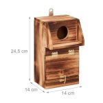 Kućica za ptice, smeđa, 24,5 x 14 x 14 cm - Image 8