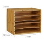 Poslužavnik za pisma od bambusa, 26,5 x 33,5 x 24,5 cm - Image 5