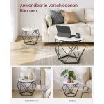 Set od 2 stolića za kafu, bijelo-crni - Image 3