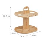 Bambusov vinski stalak za 2 boce, 30.5 x 30 x 25 cm - Image 7