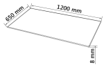 Pravougaona ploča stola od kaljenog stakla 1200x650 mm - Image 2