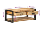 Stol za kavu 90x50x38 cm Puno grubo drvo Mango - Image 2