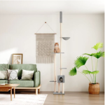 Mačje drvo od poda do stropa svijetlosivo 258,5-284,5 cm