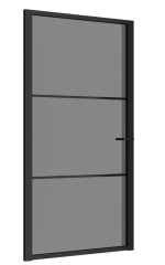 Unutarnja vrata s crnim ESG kaljenim staklom i aluminijsk - Image 3