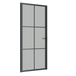 Unutarnja vrata 93x201,5 cm  bijelo mat staklo i crni alu