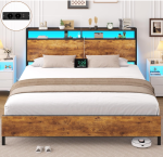 LED Metalni okvir kreveta 120x200 cm sa 2 USB + 2 AC utič - Image 7