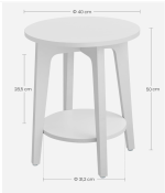 Mali okrugli stolić, bijeli - Image 2