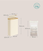 Korpa za veš 65l, krem ​​bijela - Image 2