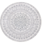 Okrugli tepih, 160 cm, Boho stil, golubije siva
