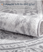 Okrugli tepih, 160 cm, Boho stil, golubije siva - Image 4