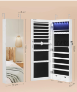 Ormarić za nakit s  ogledalom sa 6 LED lampica, 2 ladice - Image 2