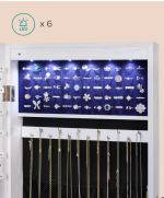 Ormarić za nakit s  ogledalom sa 6 LED lampica, 2 ladice - Image 4