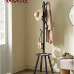 Samostojeća vješalica s 8 kuka, visoka 170,5 cm, crna