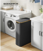 Uska korpa za veš s poklopcem, crna