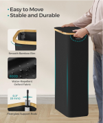 Uska korpa za veš s poklopcem, crna - Image 3