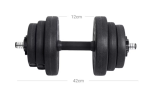 Set bučica sa spojnom čeličnom cijevi, 20kg - Image 2