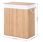 Korpa za veš,  bambus,100 L, boja drveta - Image 2