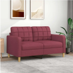 Dvosjed, vinsko crvena, 140 cm, tekstil