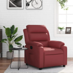 Fotelja s naslonom, boja vinsko crvena umjetna koža