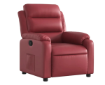 Fotelja s naslonom, boja vinsko crvena umjetna koža - Image 2