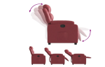 Fotelja s naslonom, boja vinsko crvena umjetna koža - Image 4