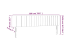 Uzglavlja od sive tkanine, 180x5x78 do 88 cm - Image 2