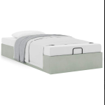 Okvir kreveta bez madraca svjetlosivi 90x200 cm - Image 2