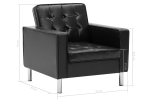 Fotelja Crna umjetna koža - Image 2