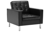 Fotelja Crna umjetna koža - Image 3