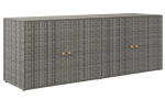 Vrtni ormarić 198x55,5x80cm poli ratan sivi - Image 3