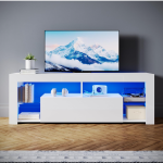 LED TV ormarić, bijeli, visoki sjaj, 140 x 35 x 50,5 cm