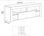LED TV ormarić, bijeli, visoki sjaj, 140 x 35 x 50,5 cm - Image 2
