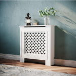 Poklopac za radijator, drveni, bijeli, 78x19x81,5 cm