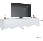 TV ormarić, visoki sjaj, bijeli, 160 x 40 x 30 cm - Image 2