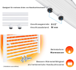 Radijator za kupatilo 100x40 cm bijeli, centralni priklju - Image 6