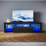 LED TV ormarić visoki sjaj, crni, 160 x 35 x 45 cm