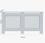 Poklopac za radijator, bijeli, MDF, 152 x 19 x 81,5 cm