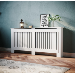 Poklopac za radijator, drveni, bijeli, 172 x 19 x 81,5 cm