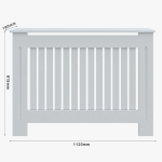 Poklopac za radijator, bijeli, MDF, 112x19cx81 cm - Image 2