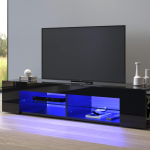 LED TV komoda, visoki sjaj, crna, 135 x 39 x 30 cm