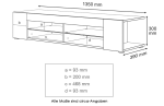 LED TV komoda, visoki sjaj, crna, 135 x 39 x 30 cm - Image 2