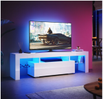 LED TV komoda, bijela, visoki sjaj, 160 x 35 x 45 cm