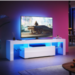 LED TV komoda, bijela, visoki sjaj, 160 x 35 x 45 cm