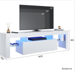 LED TV komoda, bijela, visoki sjaj, 160 x 35 x 45 cm - Image 2