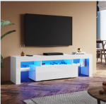 LED TV komoda, bijela, visoki sjaj, 160 x 35 x 45 cm - Image 4