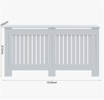Poklopac za radijator, drveni, bijeli, 152 x 19 x 81,5 cm - Image 2