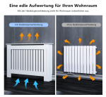 Poklopac za radijator, drveni, bijeli, 152 x 19 x 81,5 cm - Image 3