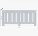 Poklopac za radijator, drveni, bijeli, 172 x 19 x 81,5 cm - Image 2